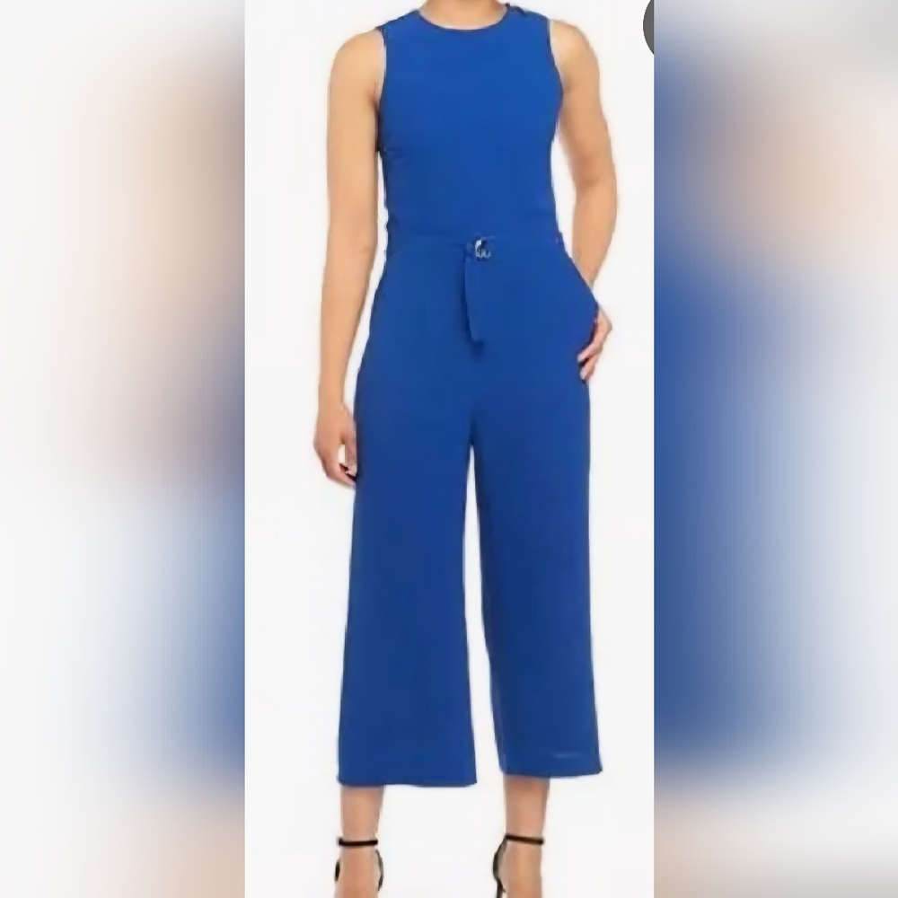 Michael Kors Women's Baby Blue Capri Jumpsuit